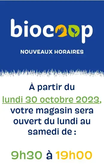 Votre magasin a le plaisir de vous accueillir de nouveau le lundi matin à partir du 30 octobre !